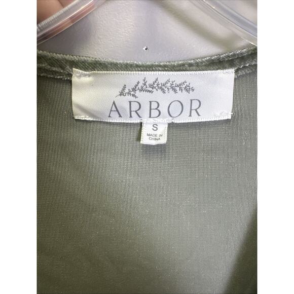 Arbor Velvet Maxi Wrap Dress S Sage Green Bridesmaid Holiday Formal - Picture 3 of 7